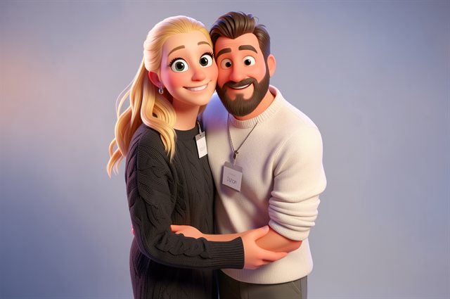Couple as 3D animation characters